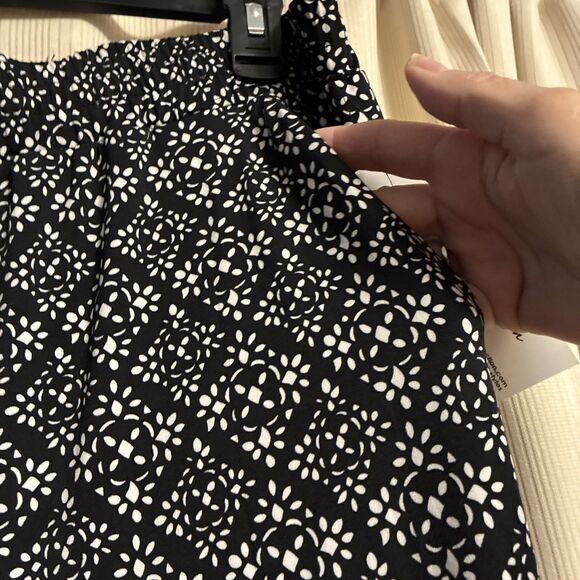 Ny Collection Womens XL Knit Wide Leg Pull On Pants Black Abstract Print - Picture 6 of 11